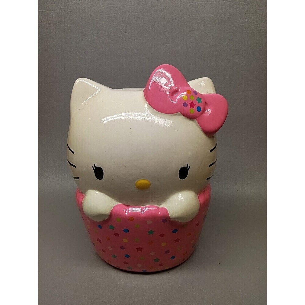 1976 Hello Kitty Ceramic Bank FAB Pink Cat 8" TALL